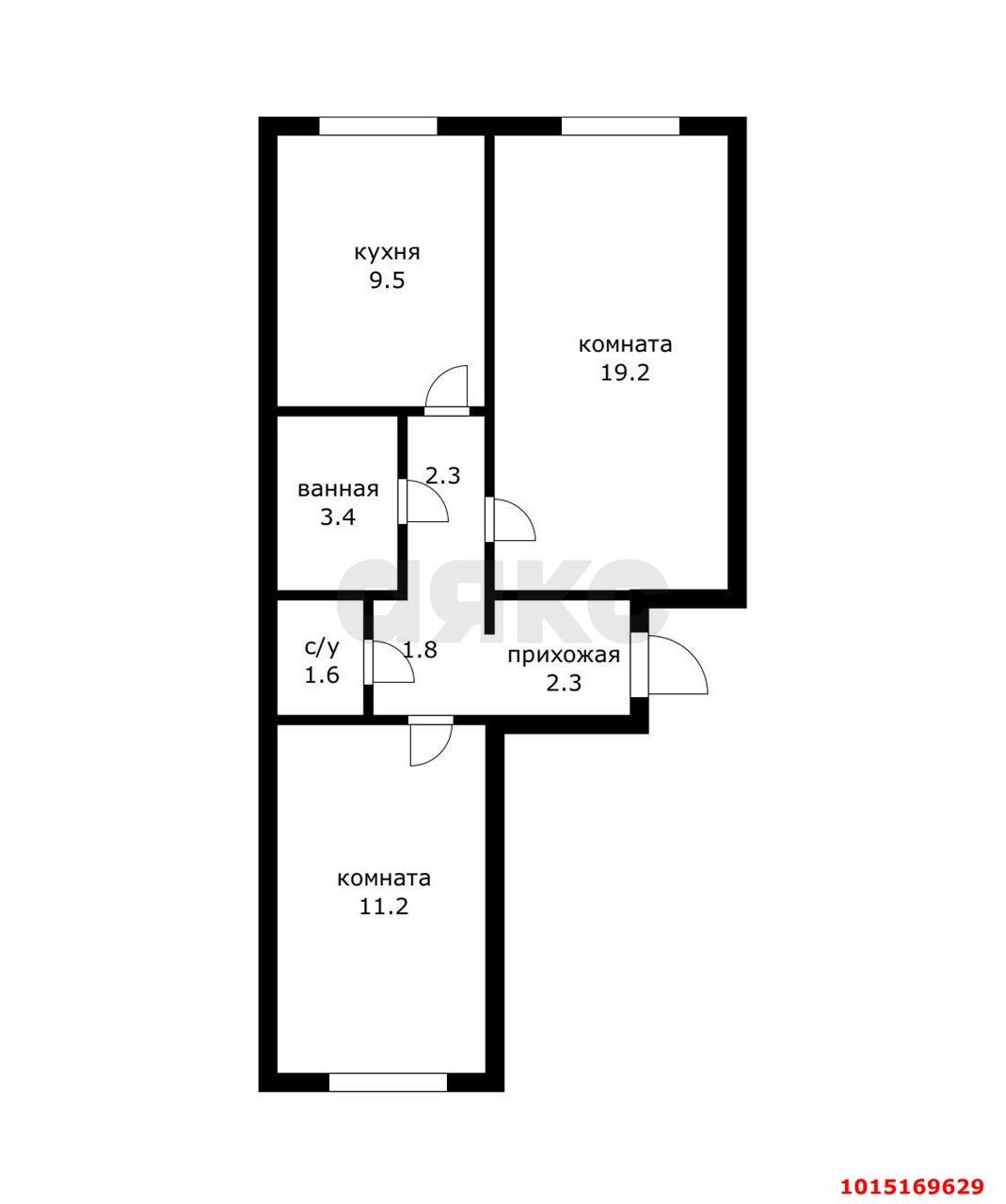 Фото №15: 2-комнатная квартира 51 м² - Краснодар, Прикубанский внутригородской округ, мкр. Музыкальный, ул. имени И.И. Дунаевского, 9