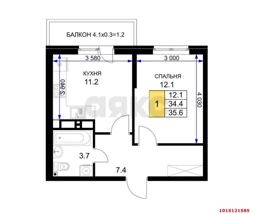 Фото №16: 1-комнатная квартира 35 м² - Краснодар, жилой комплекс Ракурс, ул. имени Героя Ростовского, 8к7
