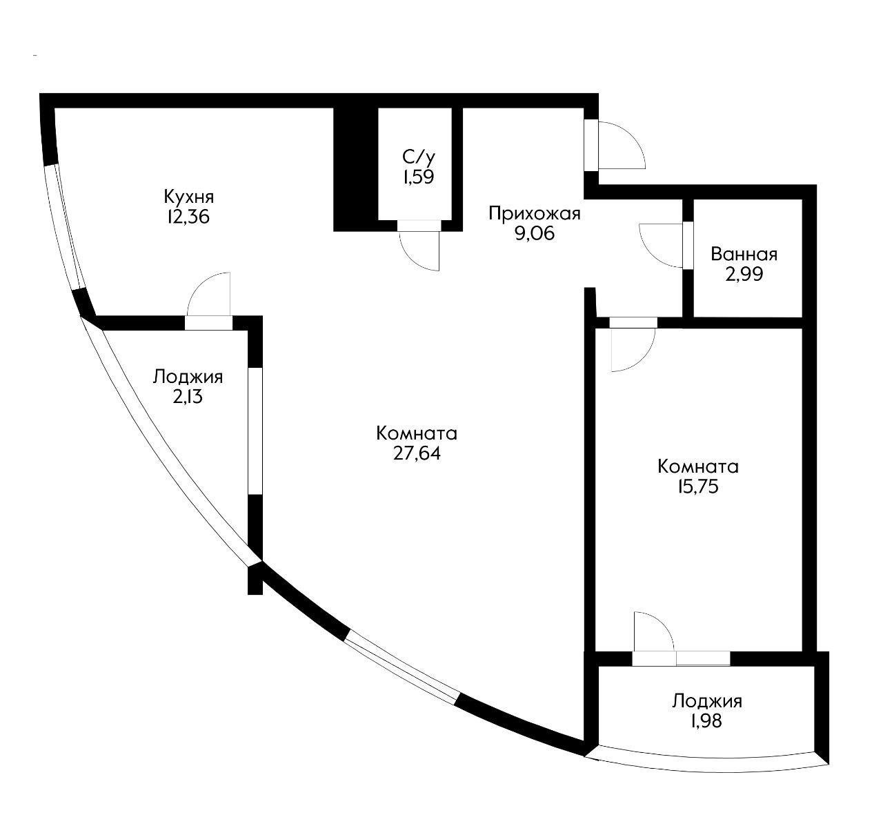 Фото №10: 2-комнатная квартира 74 м² - Краснодар, Карасунский внутригородской округ, Хлопчато-бумажный Комбинат, мкр. жилой комплекс Фамилия, ул. Старокубанская, 124