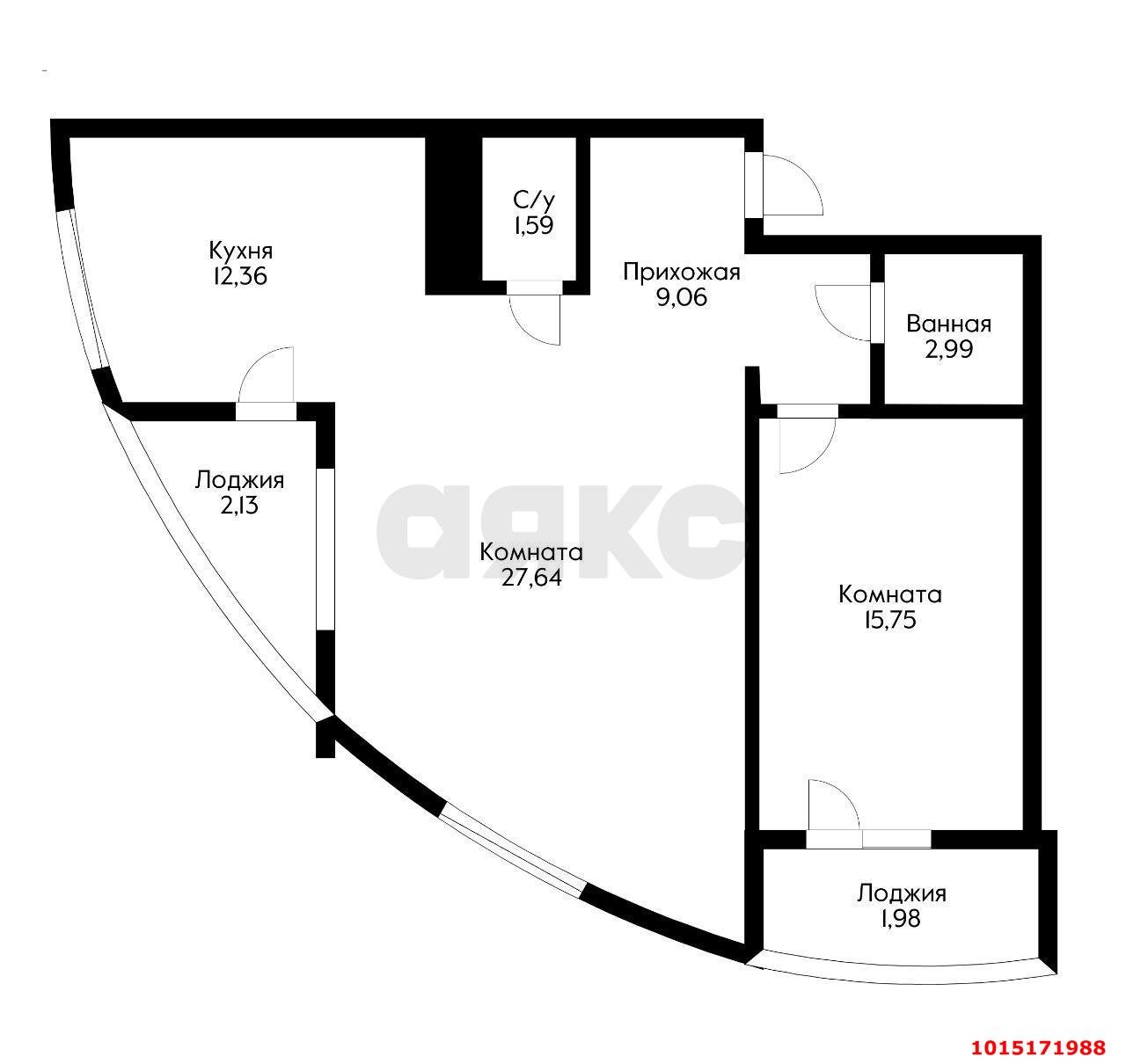 Фото №10: 2-комнатная квартира 74 м² - Краснодар, жилой комплекс Фамилия, ул. Старокубанская, 124