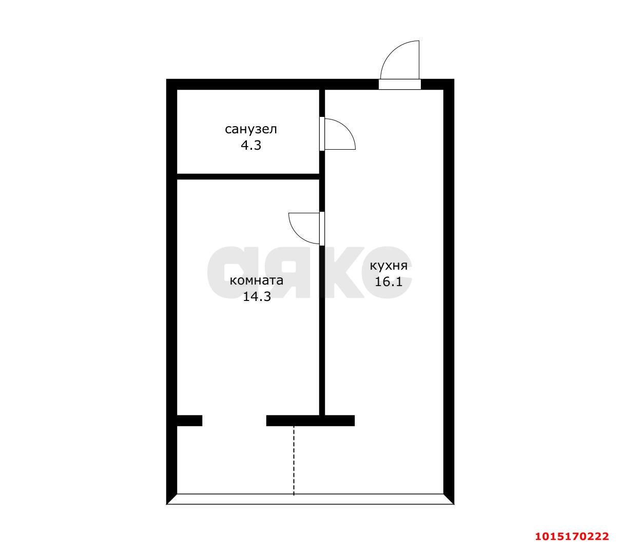 Фото №11: 1-комнатная квартира 34 м² - Краснодар, Музыкальный, ул. имени Мусоргского М.П., 3