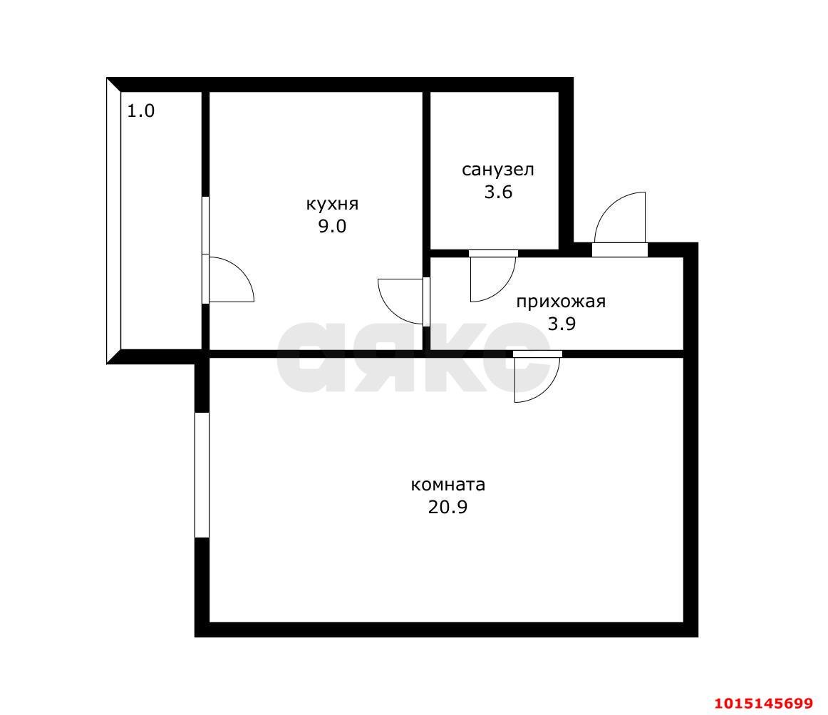 Фото №15: 1-комнатная квартира 38 м² - Краснодар, Завод Радиоизмерительных Приборов, ул. Григория Пономаренко, 29/6
