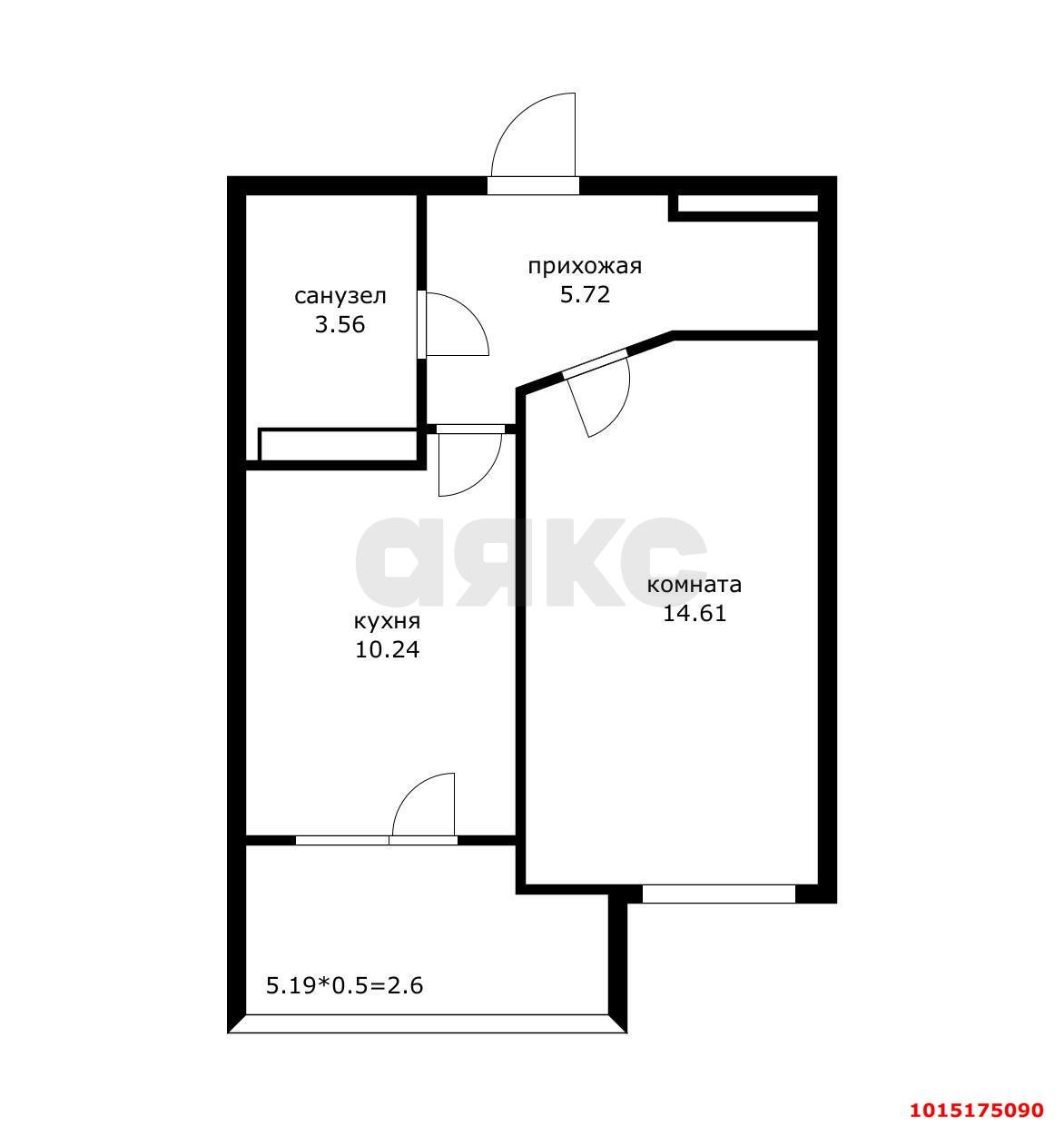 Фото №5: 1-комнатная квартира 40 м² - Краснодар, Прикубанский внутригородской округ, Молодёжный, мкр. жилой комплекс Дуэт, ул. Душистая, 79к1