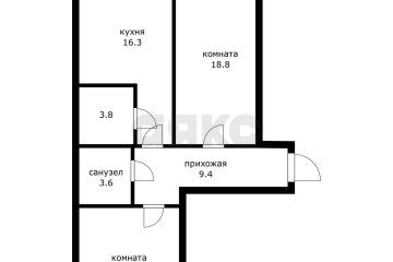 Фото №2: 2-комнатная квартира 74 м² - Краснодар, мкр. Завод Радиоизмерительных Приборов, ул. 1 Мая, 394