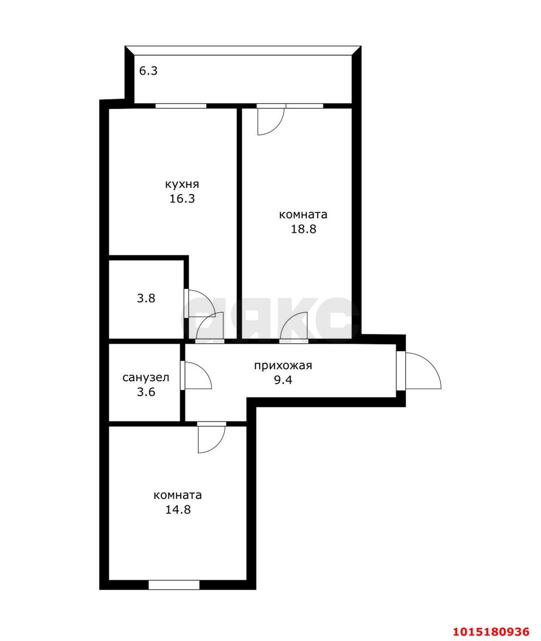 Фото №2: 2-комнатная квартира 74 м² - Краснодар, Завод Радиоизмерительных Приборов, ул. 1 Мая, 394