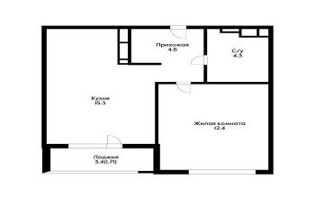 Фото №3: 1-комнатная квартира 40 м² - Краснодар, мкр. ЖК Все Свои Вип, ул. Колхозная, 5/2