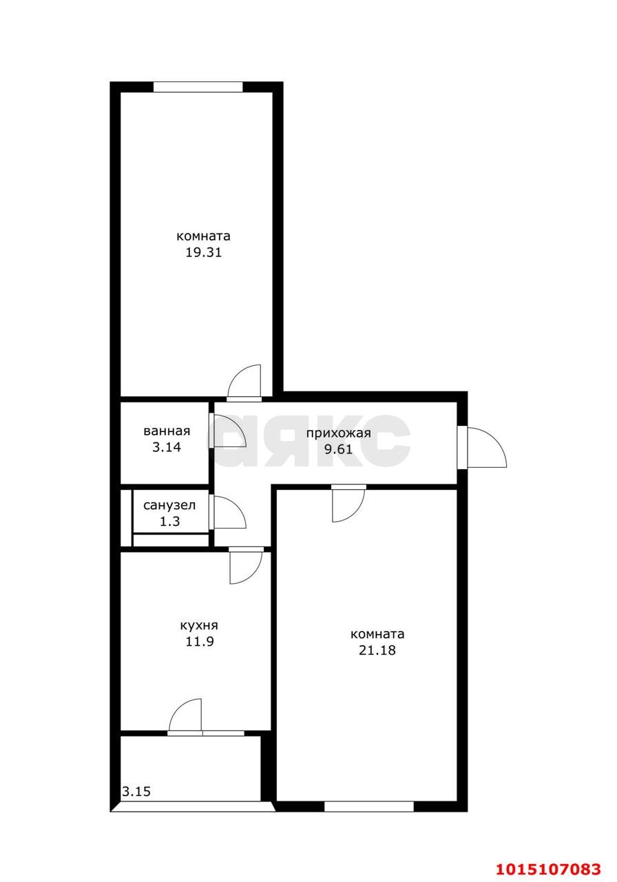 Фото №20: 2-комнатная квартира 68 м² - Краснодар, жилой комплекс Феникс, ул. имени Игнатова, 4/3к2