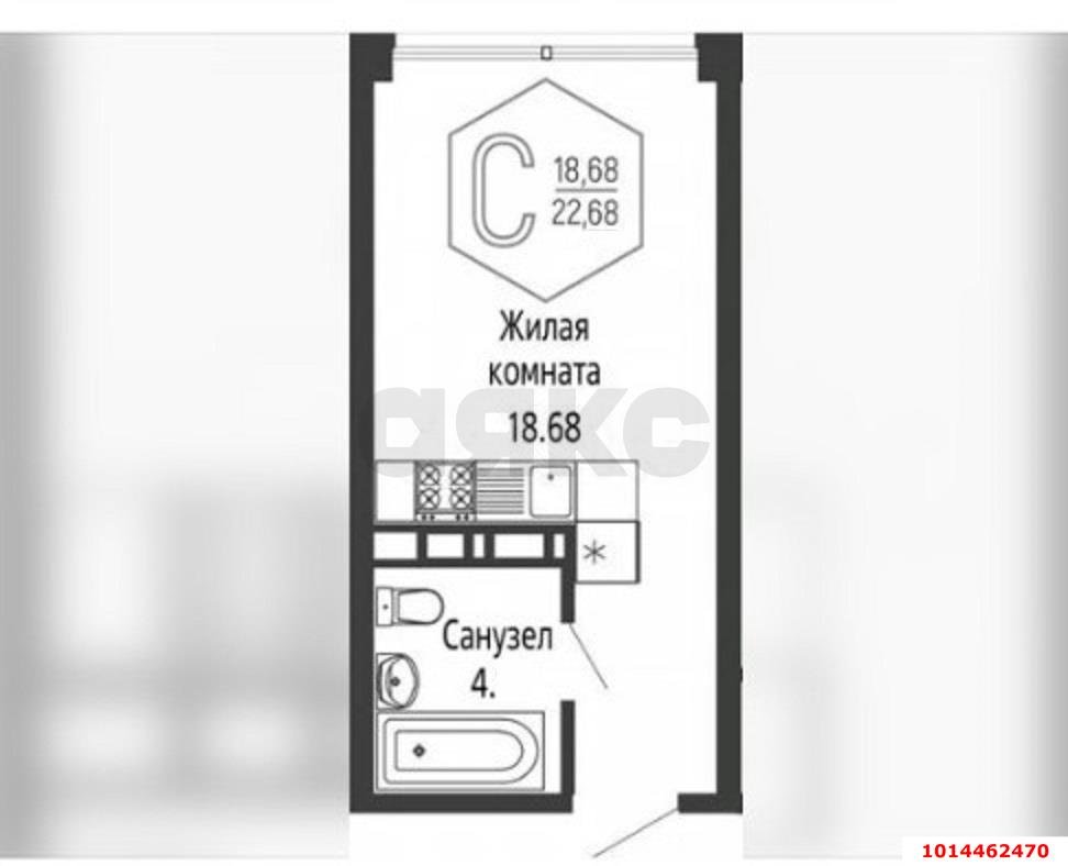 Фото №11: Студия 22 м² - Краснодар, Черёмушки, ул. Обрывная, 132/1к4