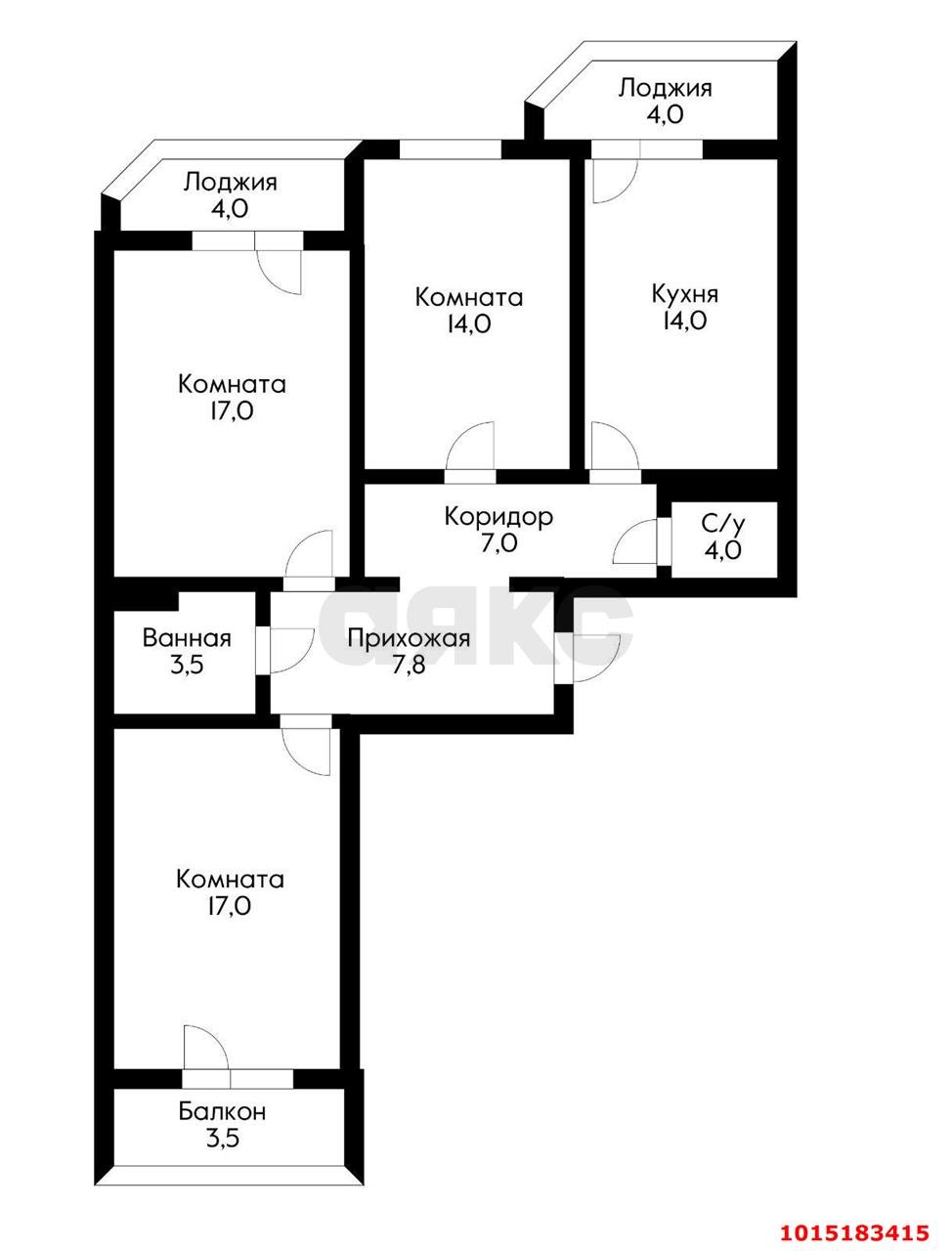 Фото №20: 3-комнатная квартира 85 м² - Краснодар, Московский, ул. Карякина, 29