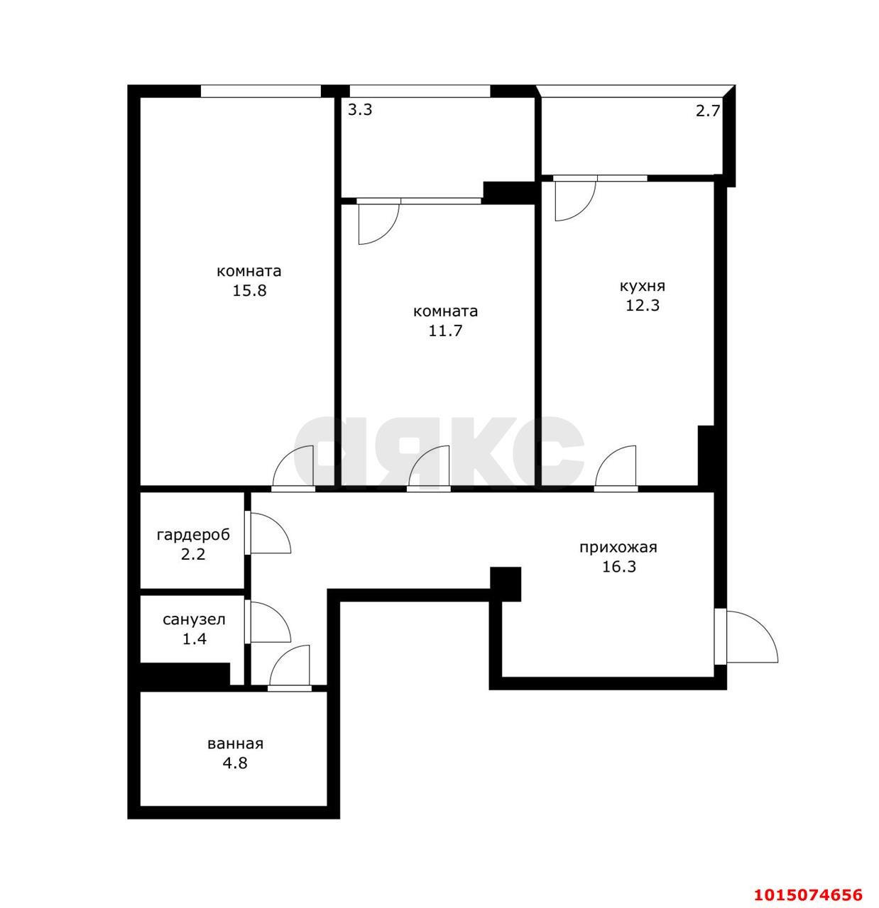 Фото №15: 2-комнатная квартира 70 м² - Краснодар, Центральный внутригородской округ, Черёмушки, мкр. жилой комплекс Фонтаны, ул. Старокубанская, 2/23к1