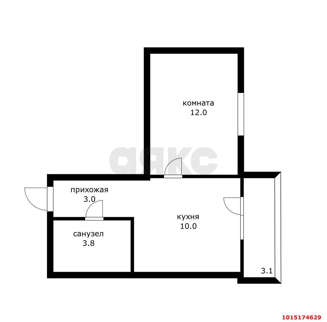 Фото №8: 1-комнатная квартира 28 м² - Краснодар, Музыкальный, ул. Суздальская, 10