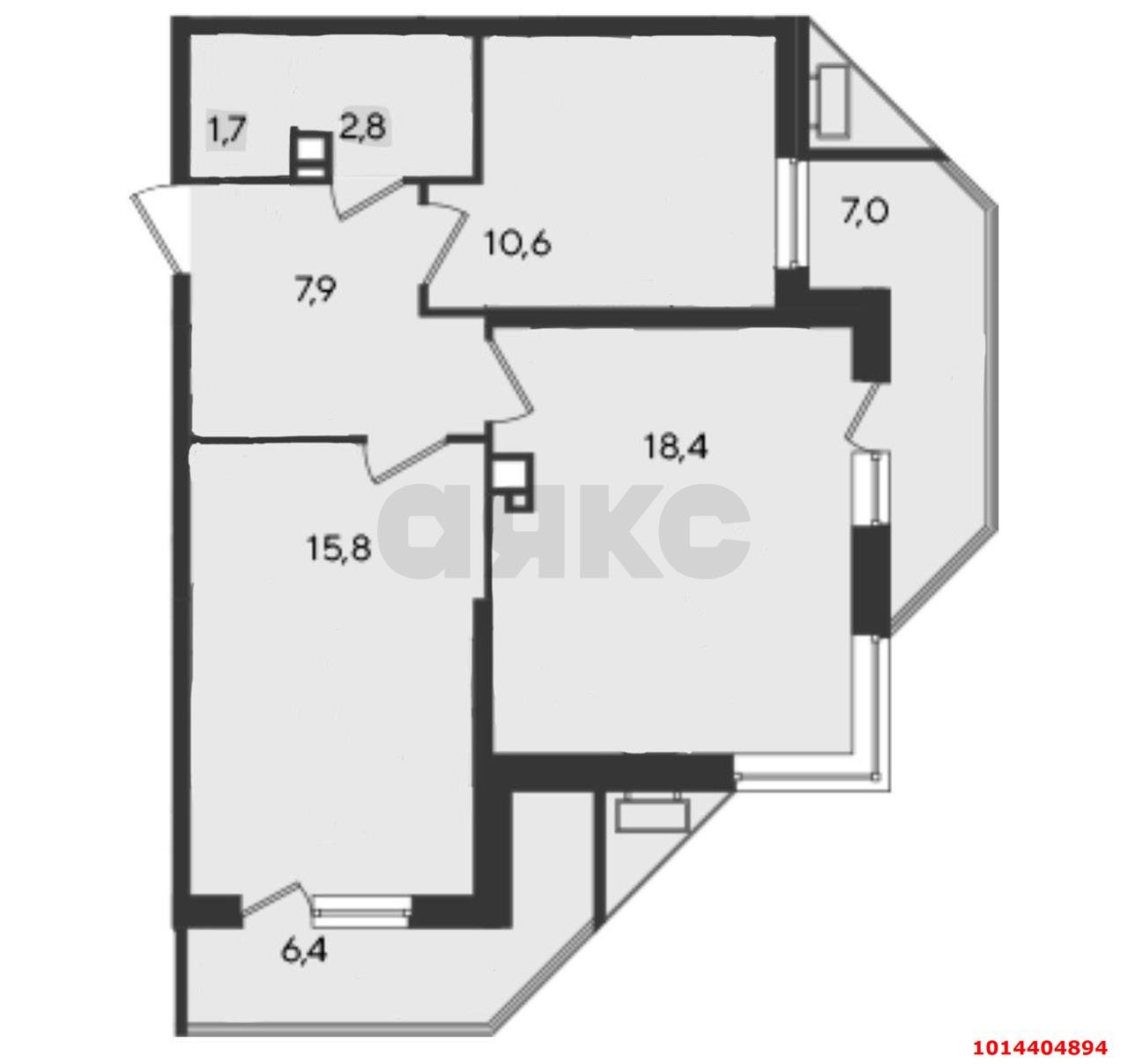 Фото №20: 2-комнатная квартира 70 м² - Краснодар, ЖК Рекорд