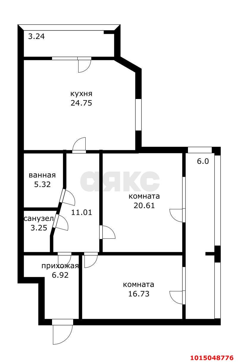 Фото №12: 2-комнатная квартира 103 м² - Краснодар, Музыкальный, ул. Аксайская, 40/1