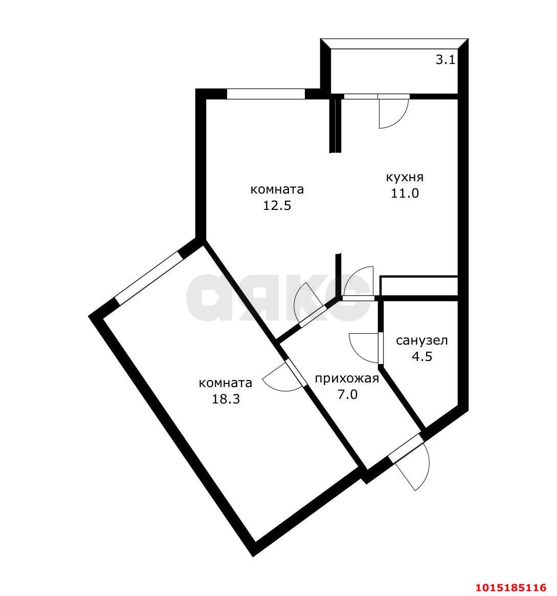 Фото №10: 2-комнатная квартира 53 м² - Краснодар, Прикубанский внутригородской округ, жилой комплекс Свобода, мкр. Краевая Клиническая Больница, ул. Домбайская, 55