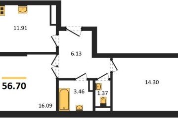 Фото №1: 2-комнатная квартира 57 м² - Краснодар, мкр. Музыкальный, ул. Российская, 257/7