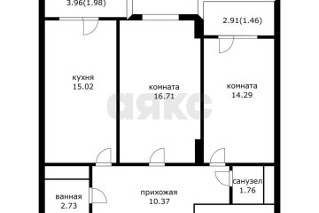 Фото №5: 2-комнатная квартира 68 м² - Краснодар, мкр. имени Петра Метальникова, ул. Петра Метальникова, 28