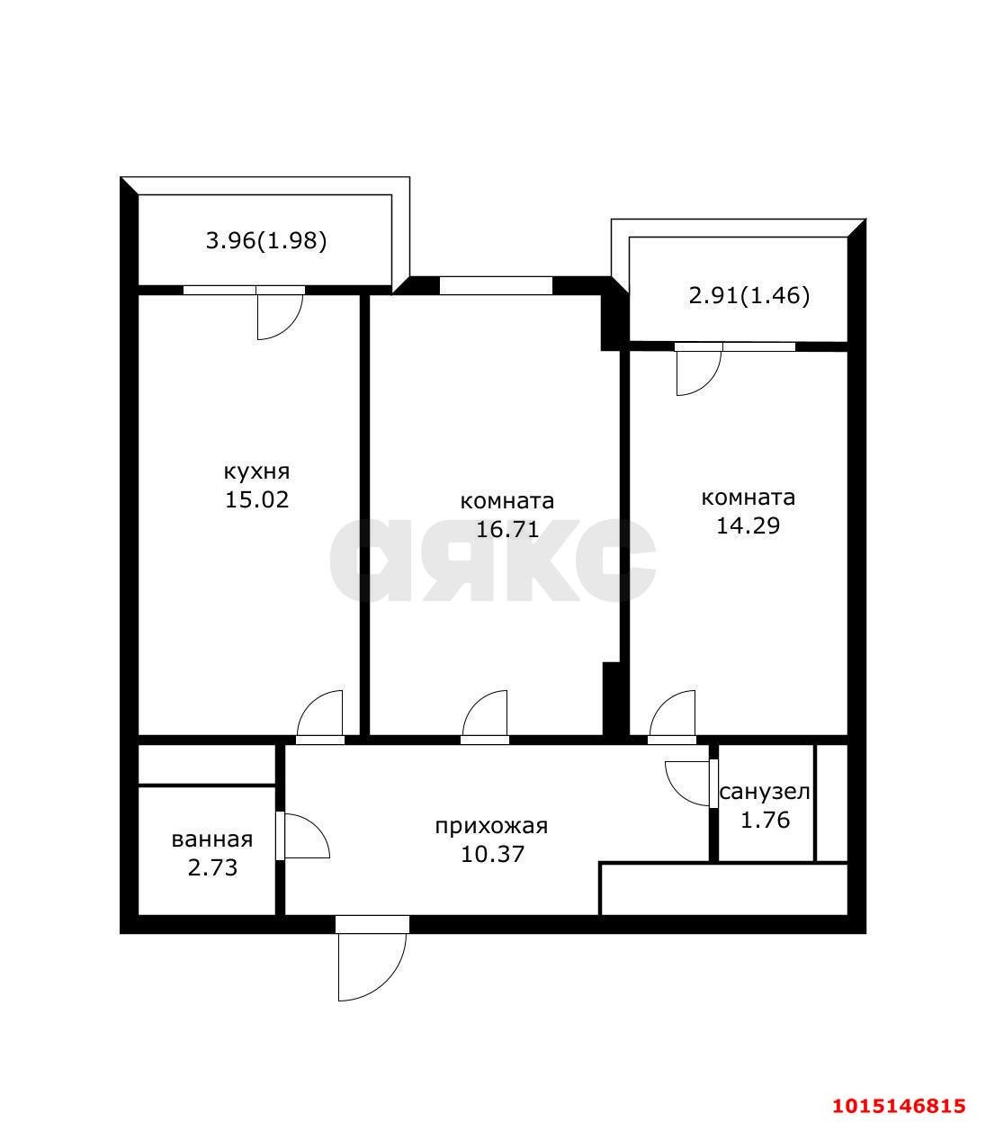 Фото №5: 2-комнатная квартира 68 м² - Краснодар, имени Петра Метальникова, ул. Петра Метальникова, 28