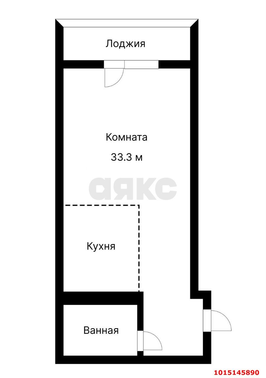 Фото №7: Студия <span class="whitespace-nowrap">33 м²</span>, <span class="whitespace-nowrap">1/4 эт.</span> - Новая Адыгея, мкр. жилой комплекс Золотая линия 2, ул. Бжегокайская, 25/4