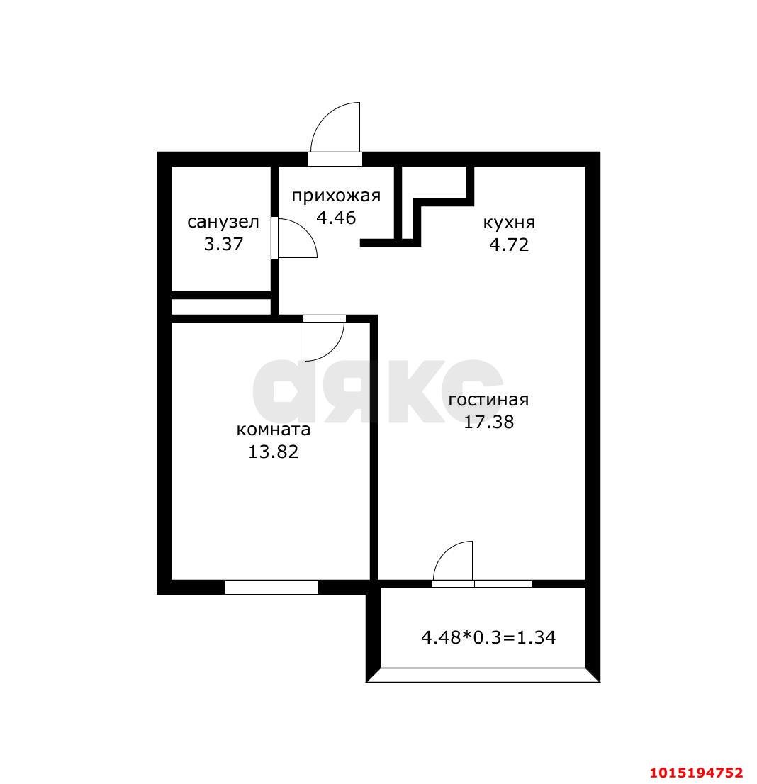 Фото №20: 1-комнатная квартира 42 м² - Краснодар, жилой комплекс Все Свои, ул. Колхозная, 5