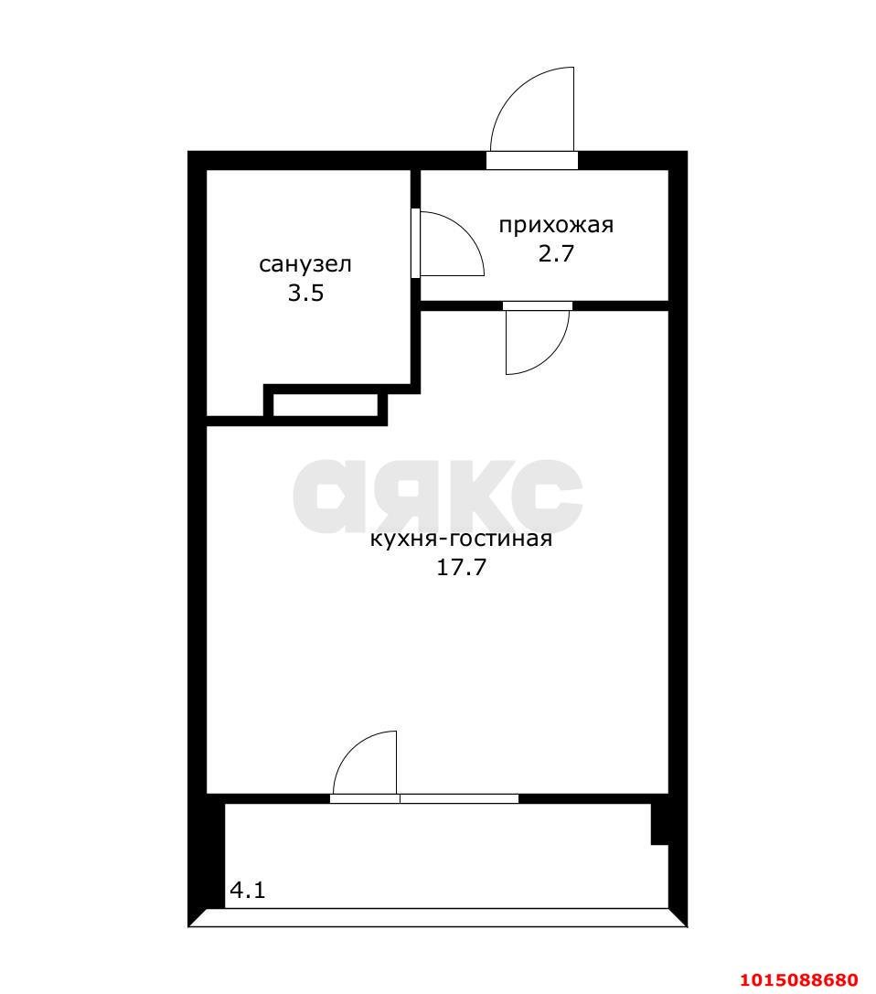 Фото №9: Студия 23 м² - Краснодар, Парк Победы, ул. Героя Пешкова, 14