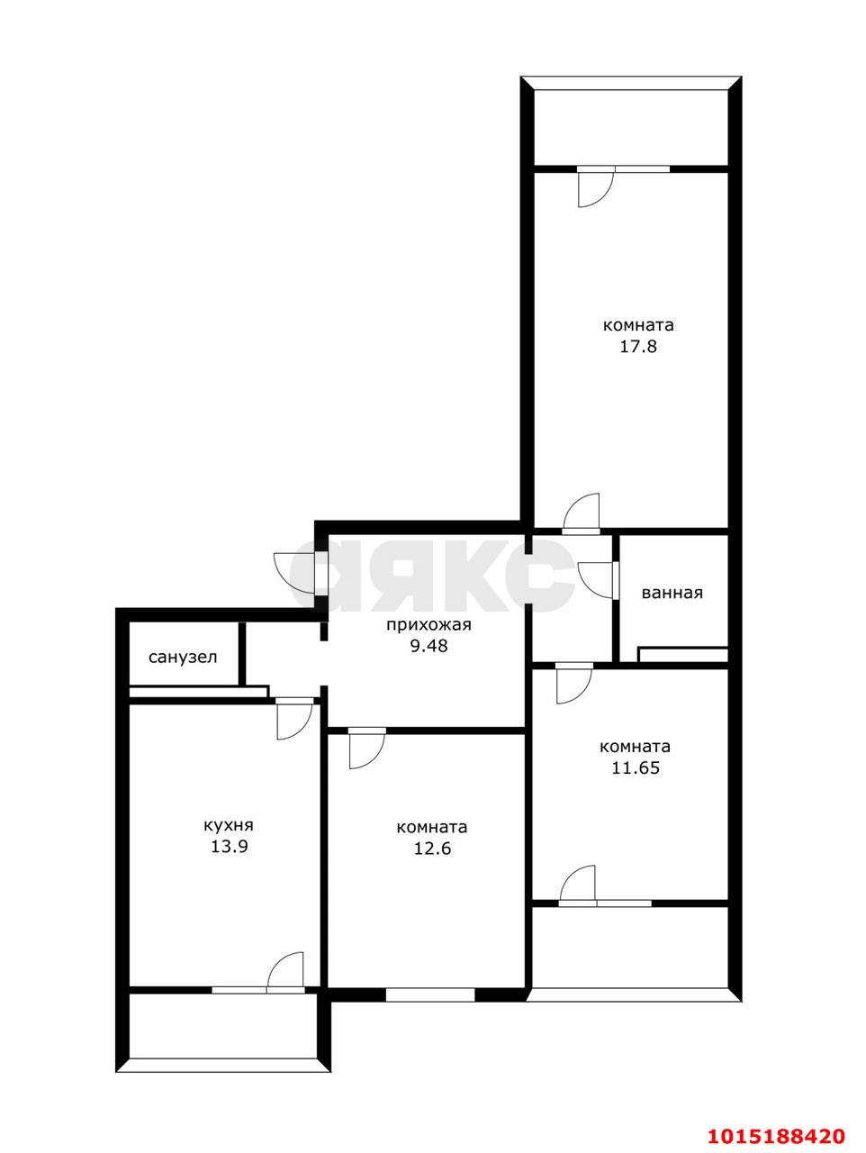 Фото №14: 3-комнатная квартира 73 м² - Краснодар, Завод Измерительных Приборов, ул. Зиповская, 48