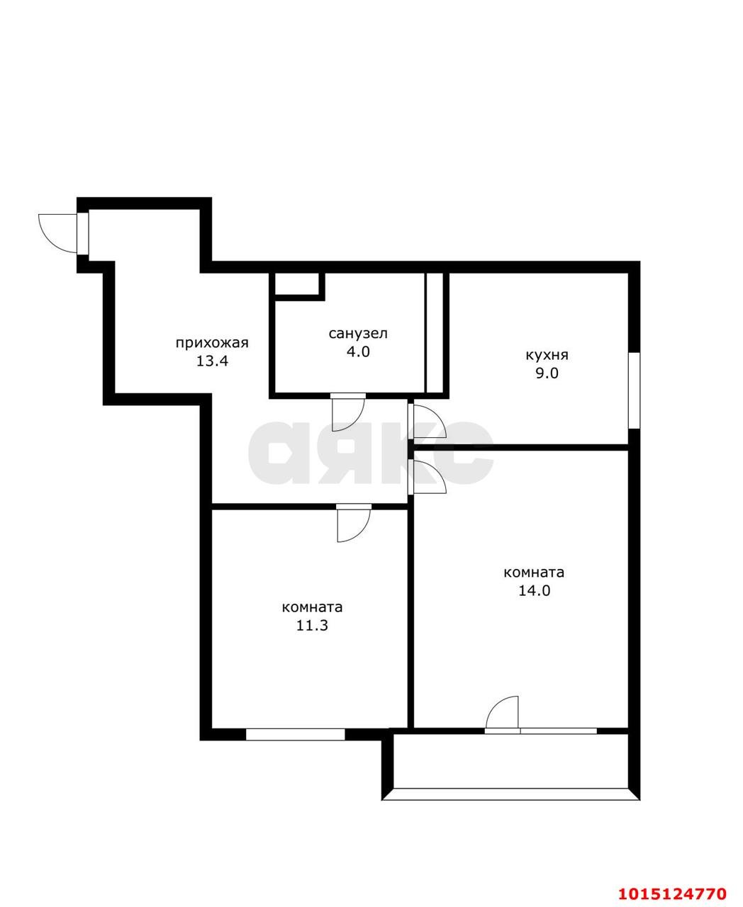 Фото №6: 2-комнатная квартира 54 м² - Краснодар, жилой комплекс Три Богатыря, ул. Садовая, 161/2к2