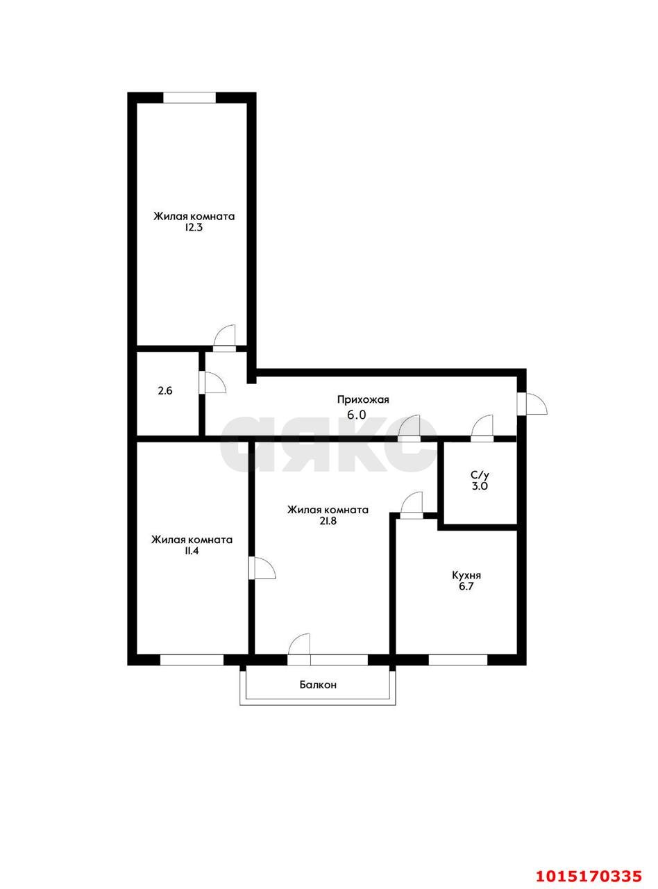 Фото №19: 3-комнатная квартира 60 м² - Краснодар, Карасунский внутригородской округ, мкр. Черёмушки, ул. Ставропольская, 125/2