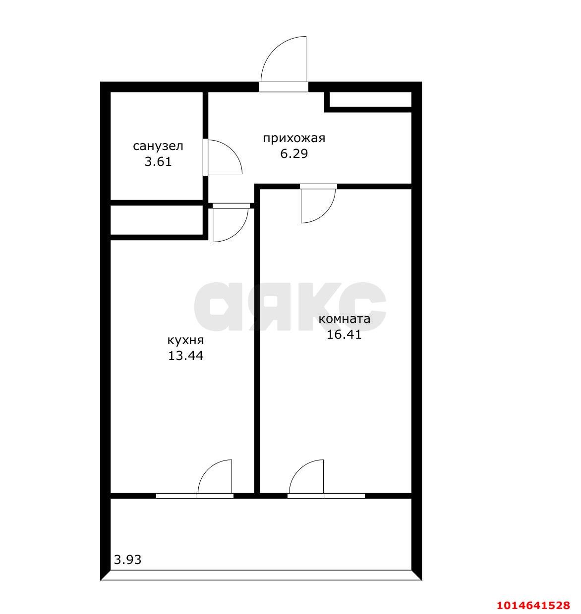 Фото №15: 1-комнатная квартира 46 м² - Краснодар, ЖК Тургенев