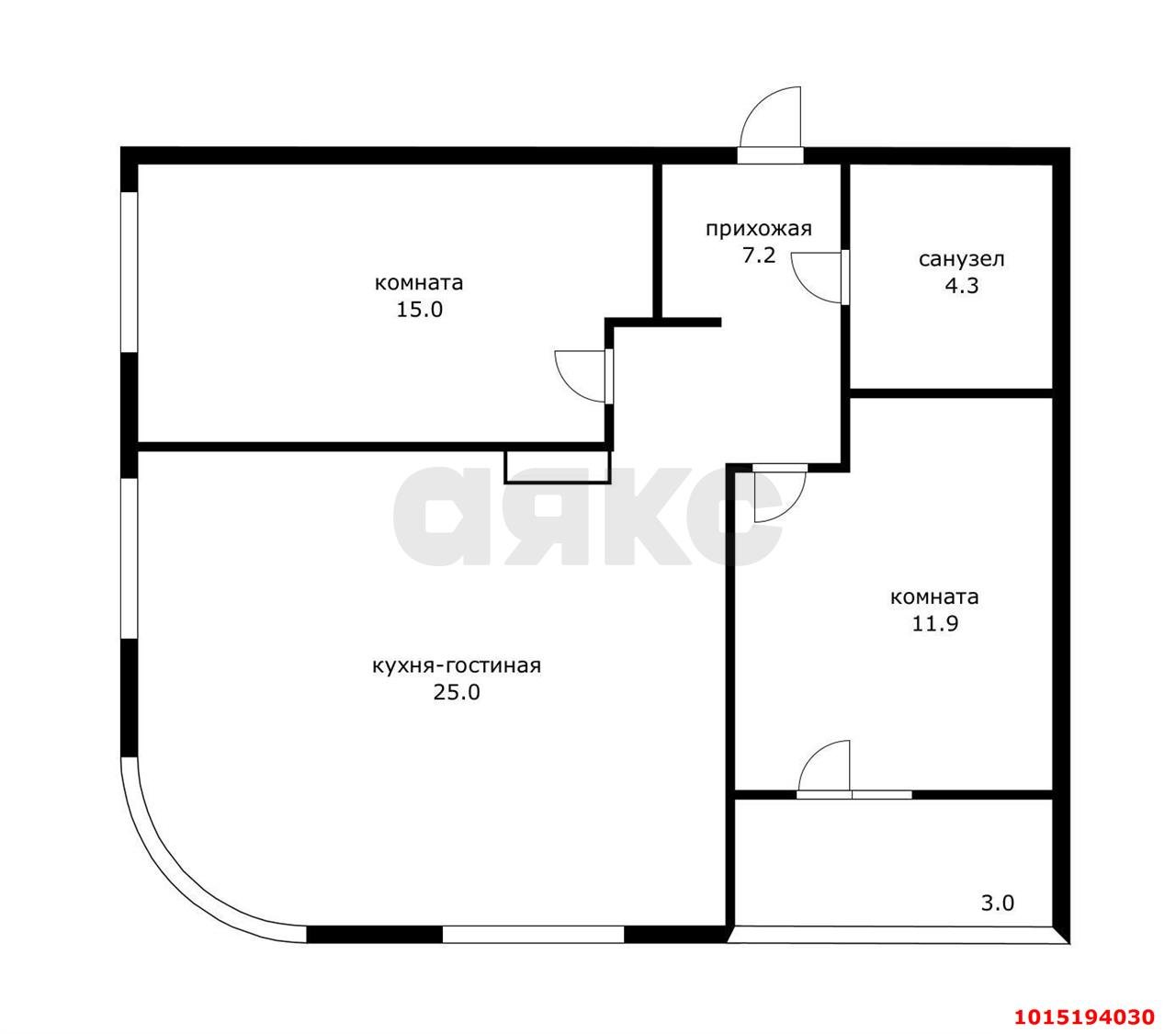 Фото №2: 2-комнатная квартира 64 м² - Краснодар, ЖК Эрмитаж, ул. им. Мурата Ахеджака, 20
