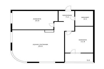 Фото №2: 2-комнатная квартира 64 м² - Краснодар, мкр. ЖК Эрмитаж, ул. им. Мурата Ахеджака, 20