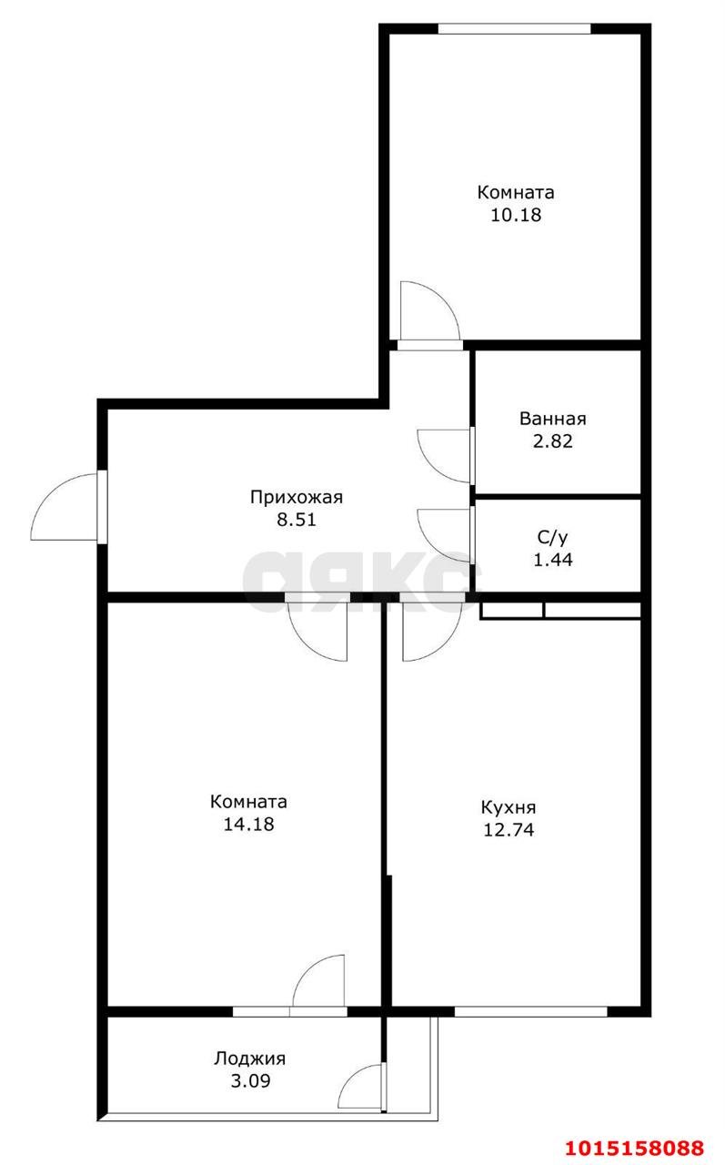 Фото №7: 2-комнатная квартира 54 м² - Краснодар, жилой комплекс Зелёный театр, ул. Западный Обход, 39/1к6