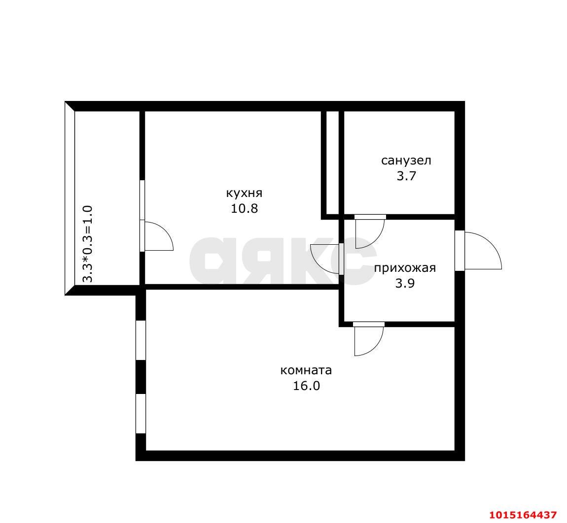 Фото №6: 1-комнатная квартира 35 м² - Краснодар, Фестивальный, ул. Круговая, 4/1