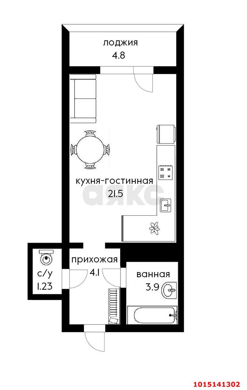 Фото №16: Студия 30 м² - Краснодар, жилой комплекс Парусная Регата, ул. Автолюбителей, 1Дк2