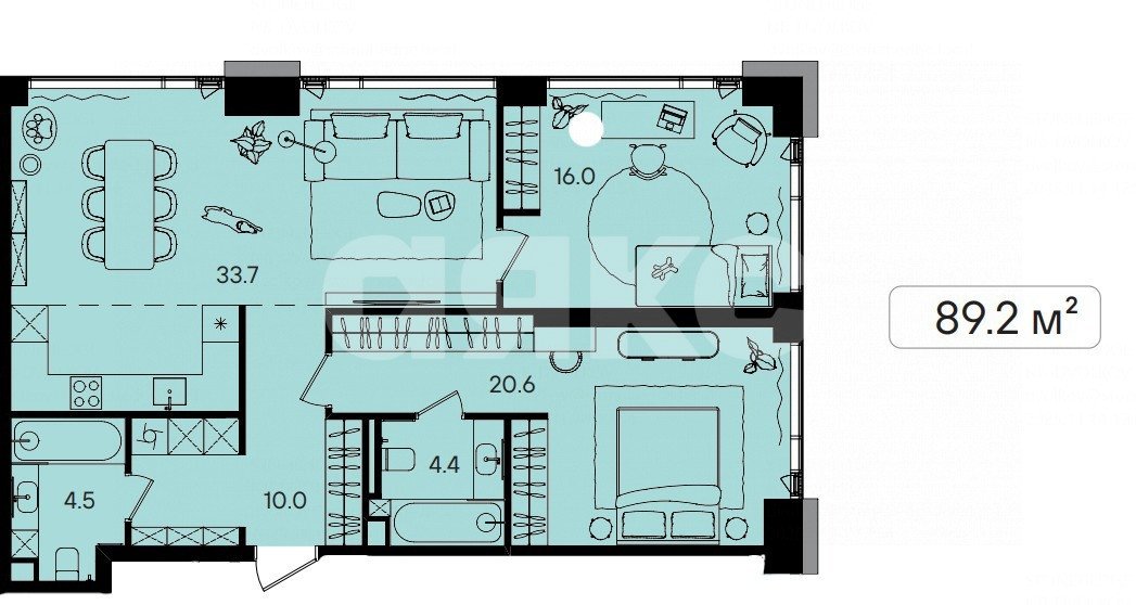 Фото №8: 3-комнатная квартира 89 м² - Москва, Обручевский, ул. Старокалужское шоссе, 64