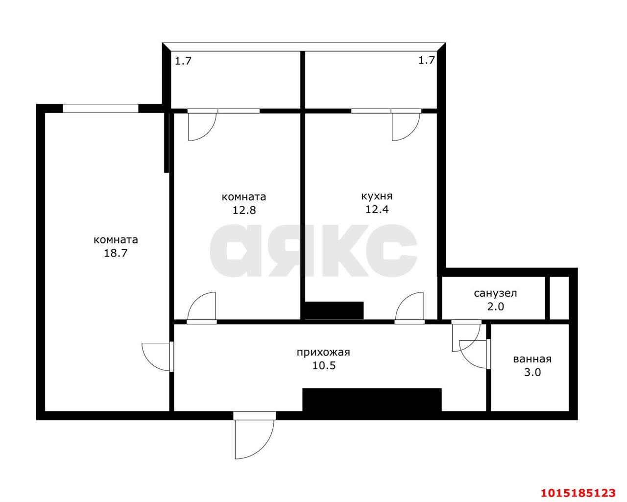 Фото №17: 2-комнатная квартира 59 м² - Краснодар, ЖК Абрикосово, Прикубанский внутригородской округ, мкр. жилой комплекс Абрикосово, ул. имени Героя Георгия Бочарникова, 4к1
