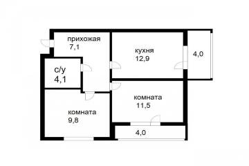 Фото №2: 2-комнатная квартира 45 м² - Краснодар, мкр. жилой комплекс Ракурс, ул. имени Героя Ростовского, 8к5