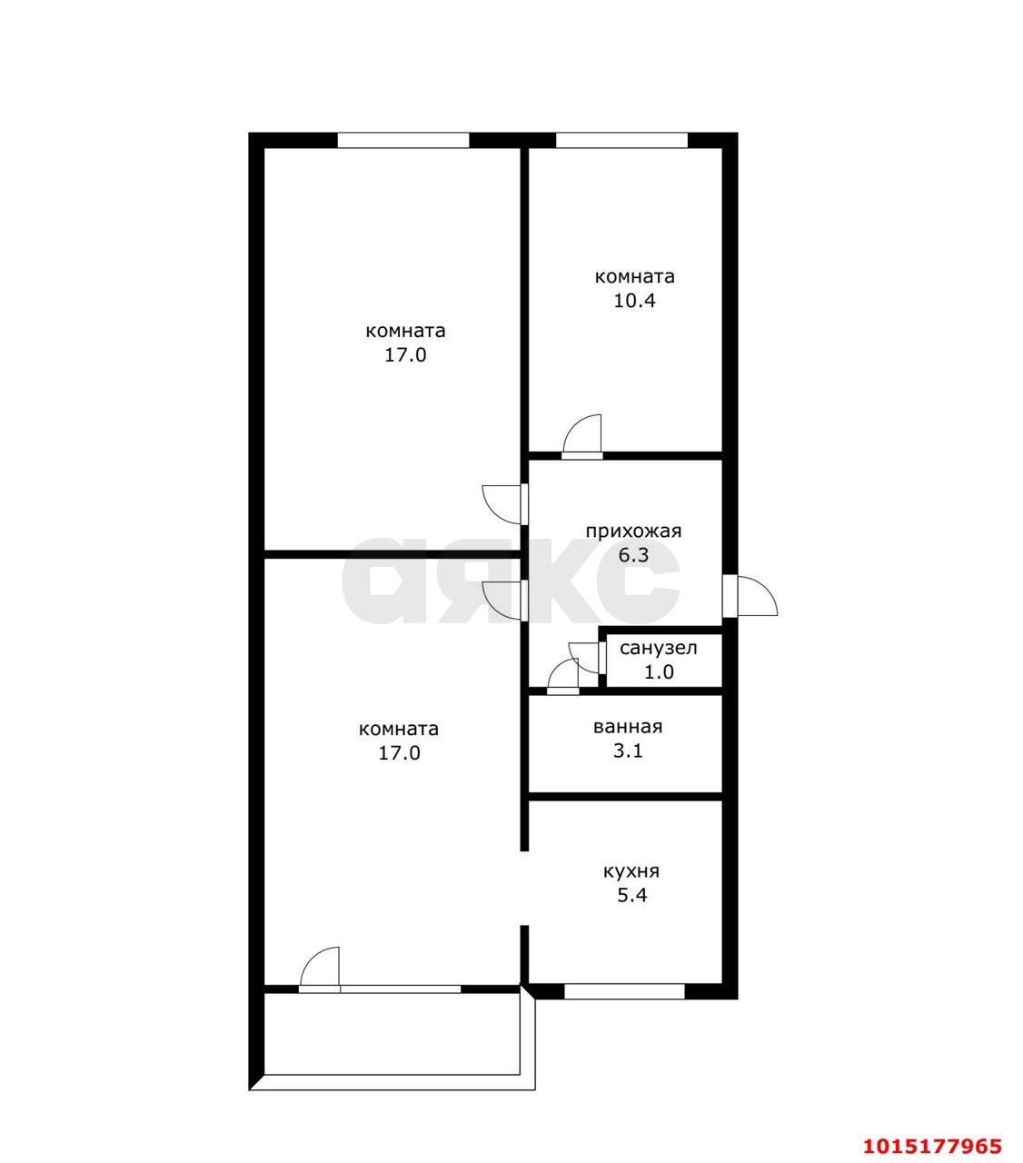 Фото №11: 3-комнатная квартира 64 м² - Краснодар, Авиагородок, ул. имени Дзержинского, 131