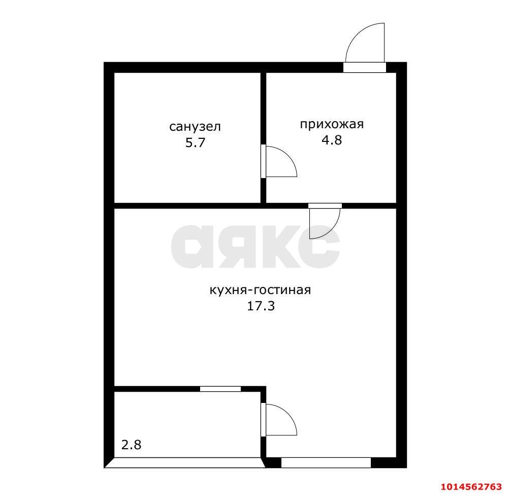 Фото №8: Студия 29 м² - Краснодар, жилой комплекс Самолёт-3, ул. Ивана Беличенко, 85