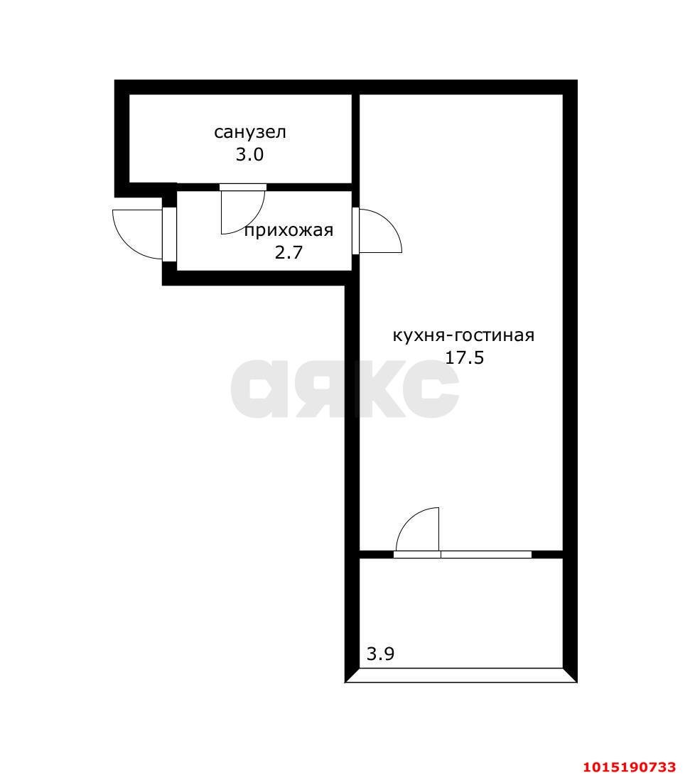 Фото №12: Студия 27 м² - Краснодар, Прикубанский внутригородской округ, мкр. Музыкальный, ул. имени И.И. Дунаевского, 22Б