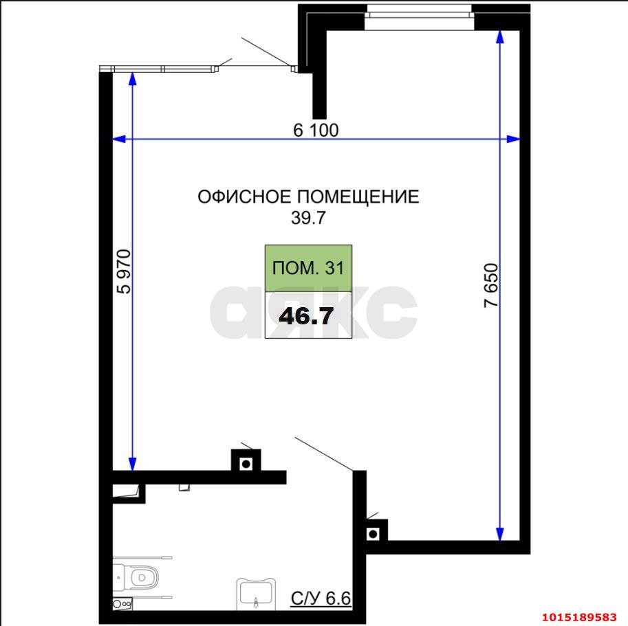 Фото №6: Коммерция 46 м² - Краснодар, Прикубанский внутригородской округ, мкр. жилой комплекс Дыхание, ул. Лётчика Позднякова, 2к22
