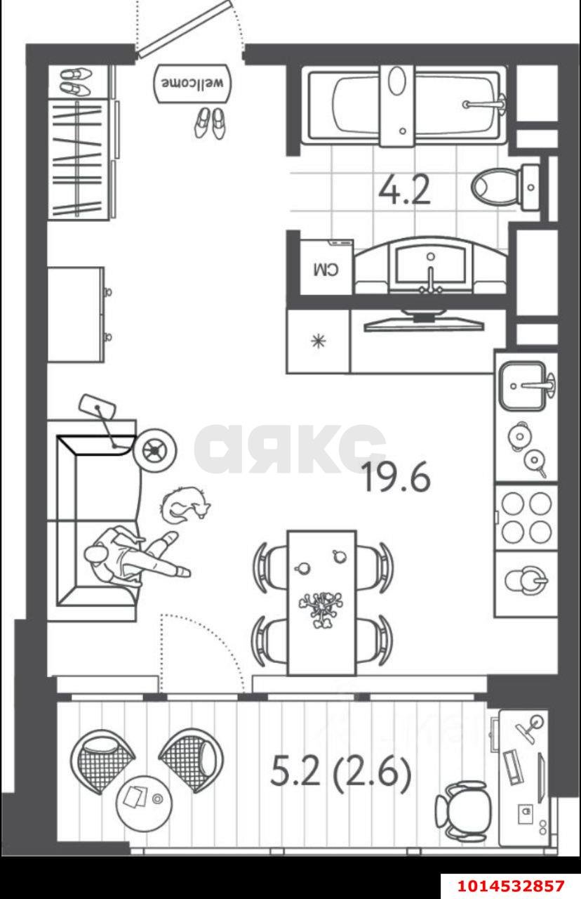 Фото №15: Студия 26 м² - Краснодар, ЖК Все Свои Вип, Центральный внутригородской округ, Табачная Фабрика, мкр. жилой комплекс Все Свои, ул. Колхозная, 5/2