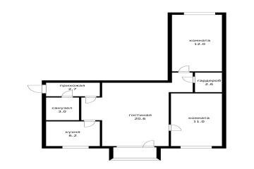 Фото №4: 3-комнатная квартира 61 м² - Краснодар, мкр. Завод Измерительных Приборов, ул. Курчатова, 12