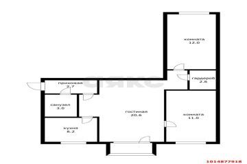 Фото №4: 3-комнатная квартира 61 м² - Краснодар, мкр. Завод Измерительных Приборов, ул. Курчатова, 12