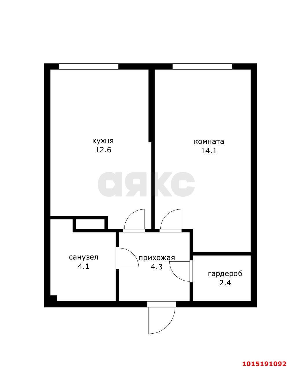 Фото №10: 1-комнатная квартира 37 м² - Краснодар, Догма Парк, ул. Марины Цветаевой, 7к3