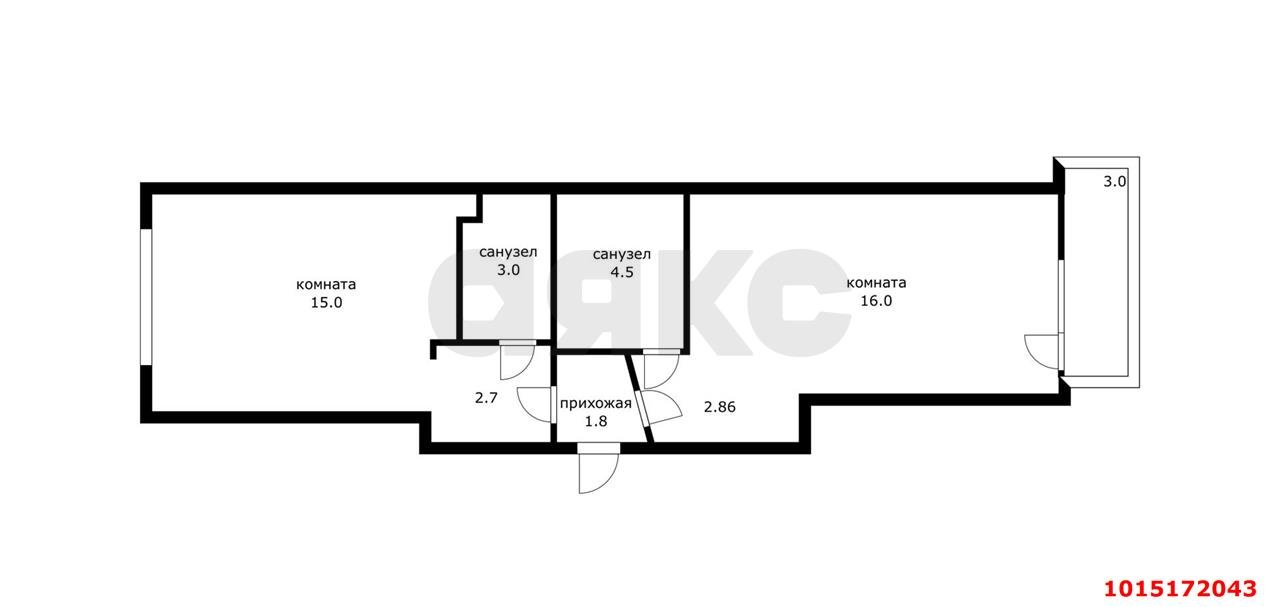 Фото №6: 1-комнатная квартира 50 м² - Краснодар, ЖК Бауинвест, ул. имени 40-летия Победы, 184к3