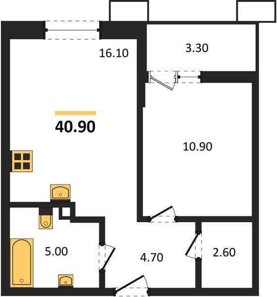 Фото №1: 1-комнатная квартира 40 м² - Майкоп