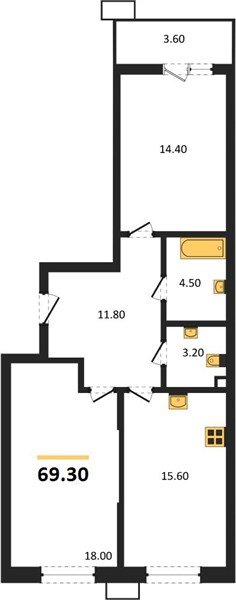 Фото №1: 2-комнатная квартира 69 м² - Майкоп