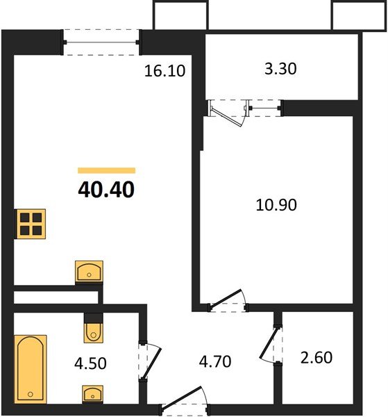 Фото №1: 1-комнатная квартира 40 м² - Майкоп