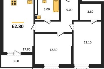 Фото №1: 2-комнатная квартира 62 м² - Майкоп, мкр. ЖК Звезды, 