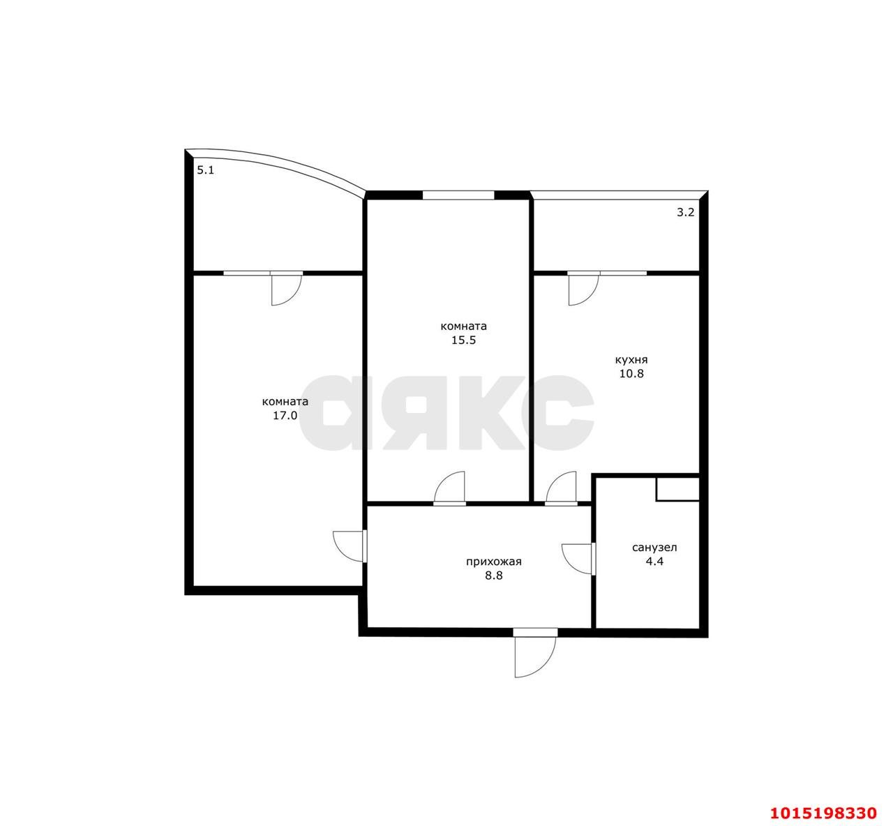Фото №2: 2-комнатная квартира 65 м² - Краснодар, Прикубанский внутригородской округ, Россинского, мкр. жилой комплекс Дружный-2, б-р Адмиралтейский, 3